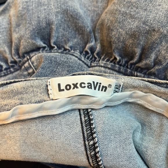 Strapless Denim Ruffle Dress - Picture 5 of 5